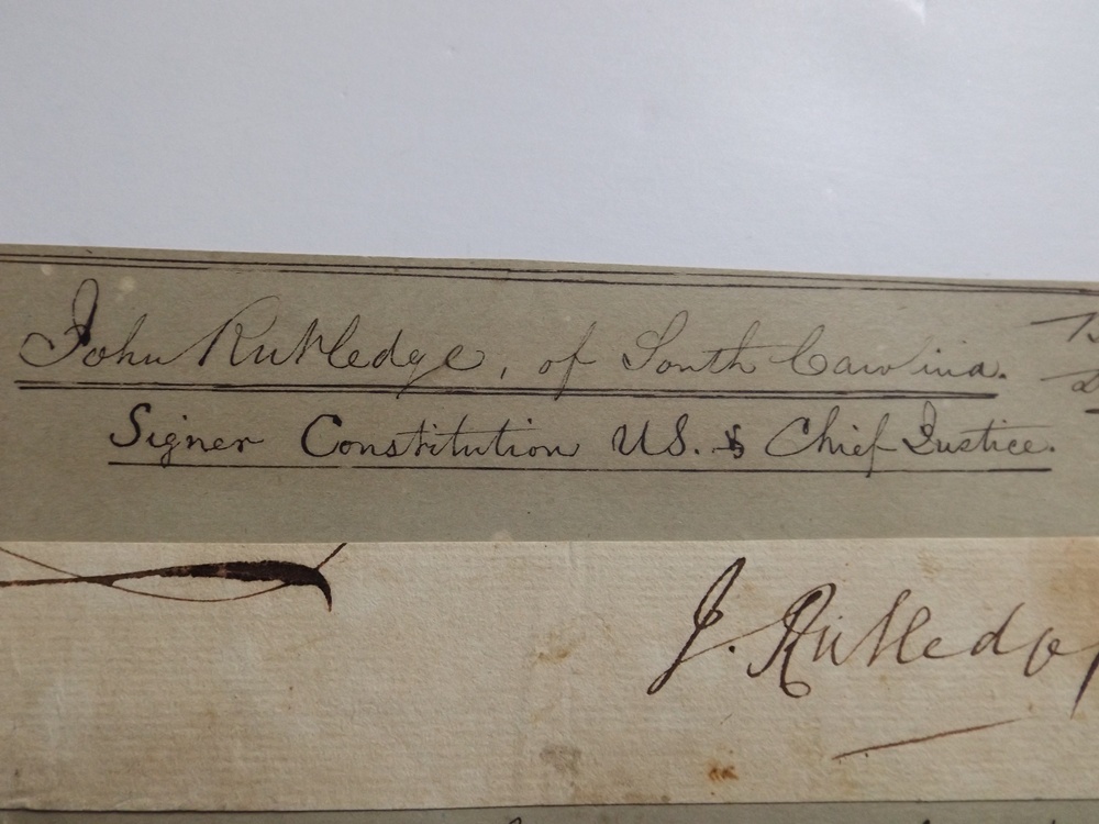 Signature of S.C. Gov. John Rutledge, Signer of U.S. Constitution