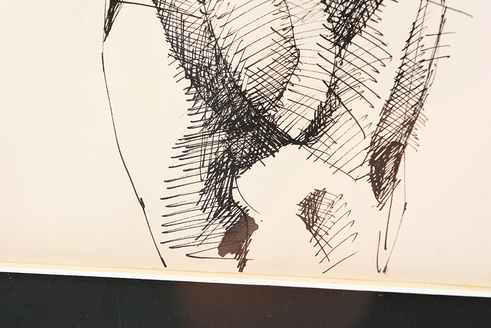 Ang Kiukok "Man in Agony" Ink Drawing