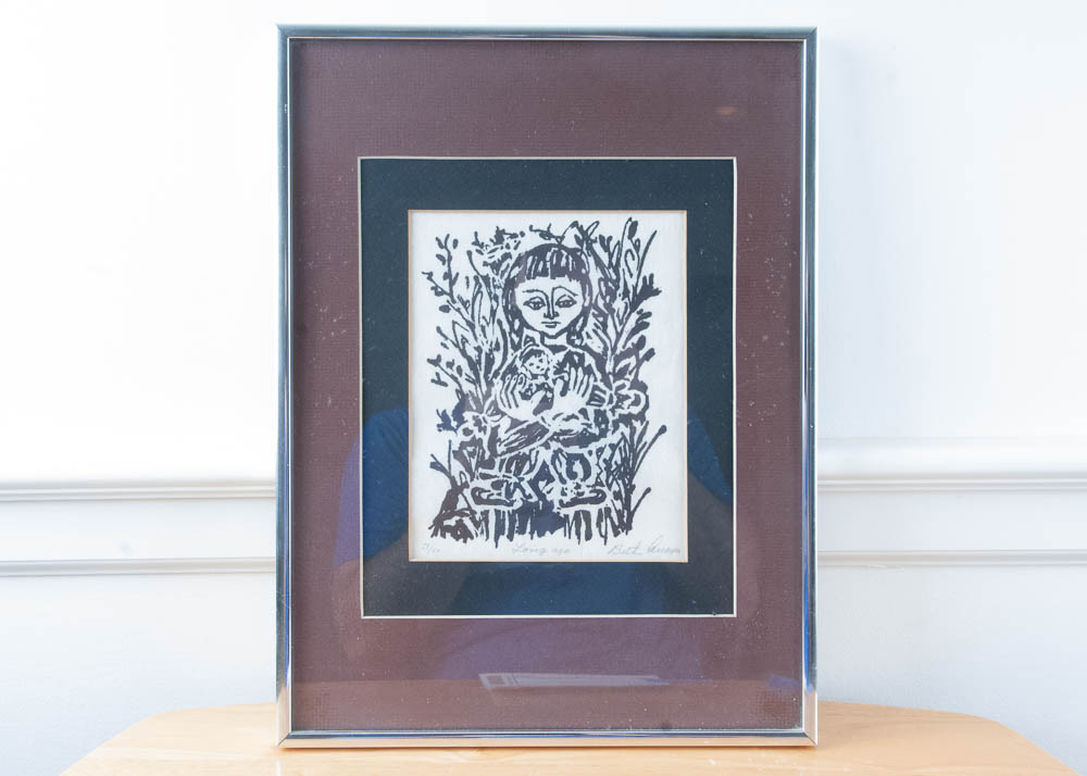 Original Intaglio Print "Long Ago" by Ruth Anaya
