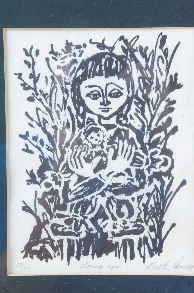 Original Intaglio Print "Long Ago" by Ruth Anaya