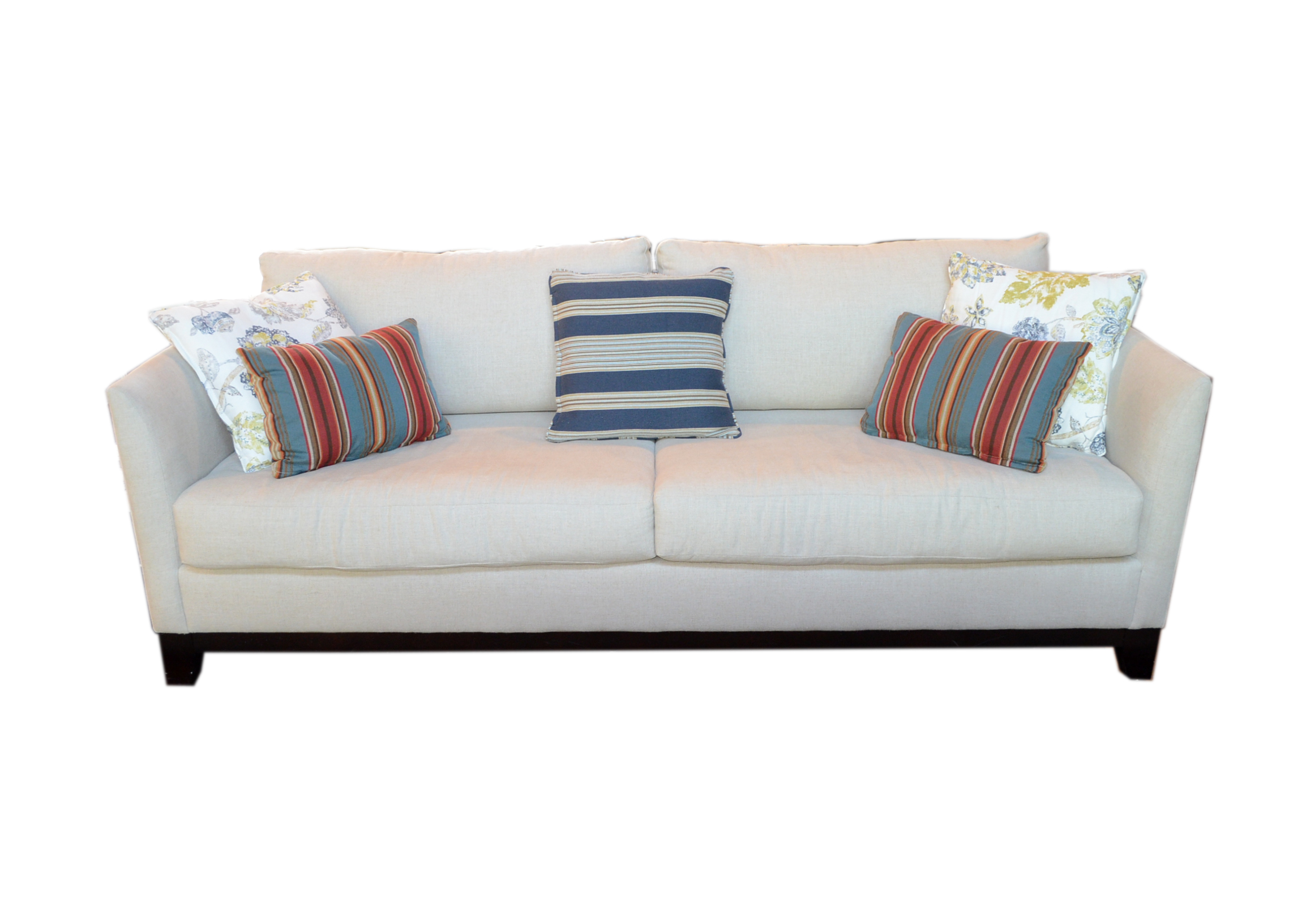 Contemporary Ivory Linen Sofa