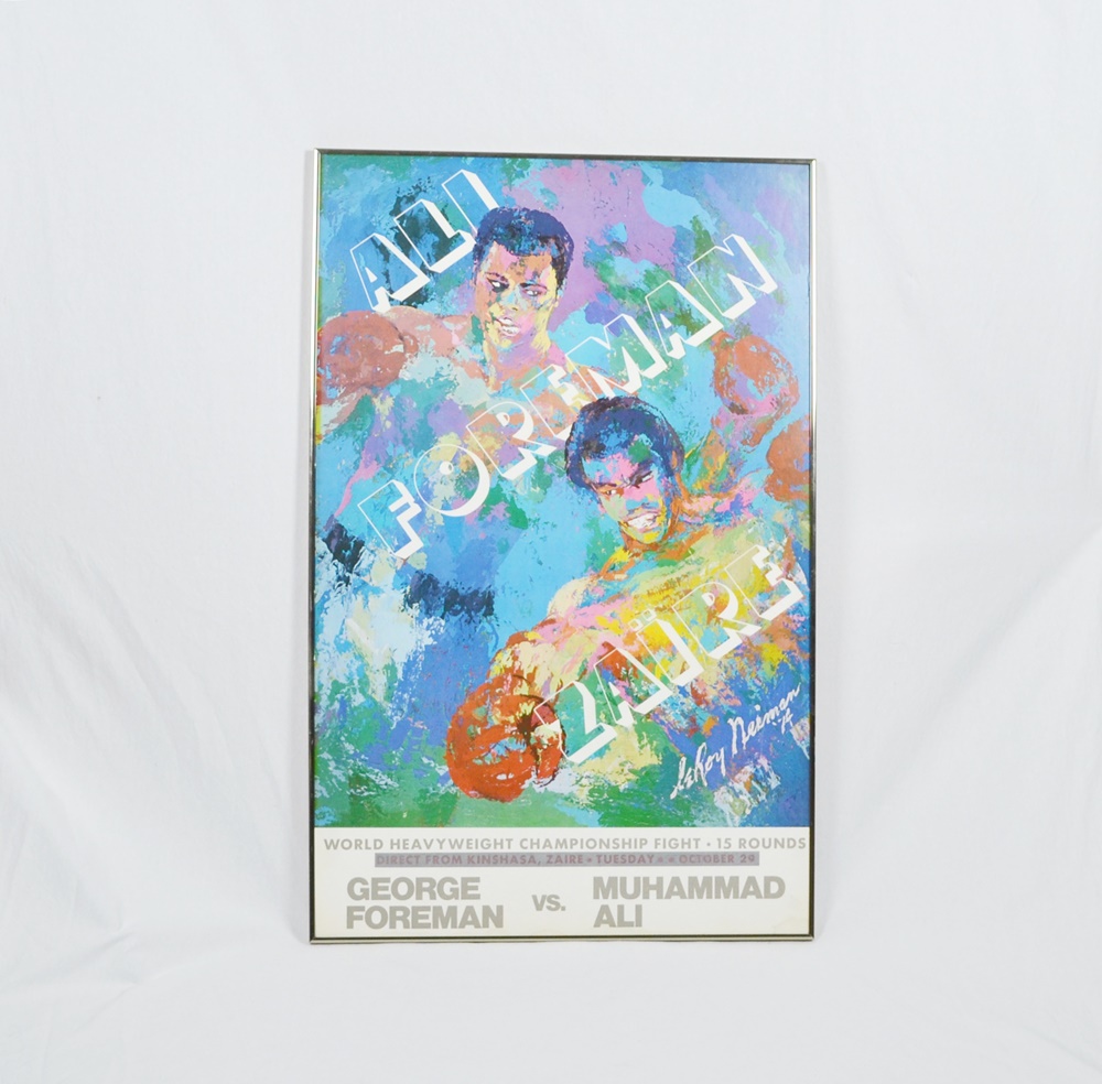 Leroy Neiman George Foreman Vs. Muhammad Ali  1974 Framed Poster