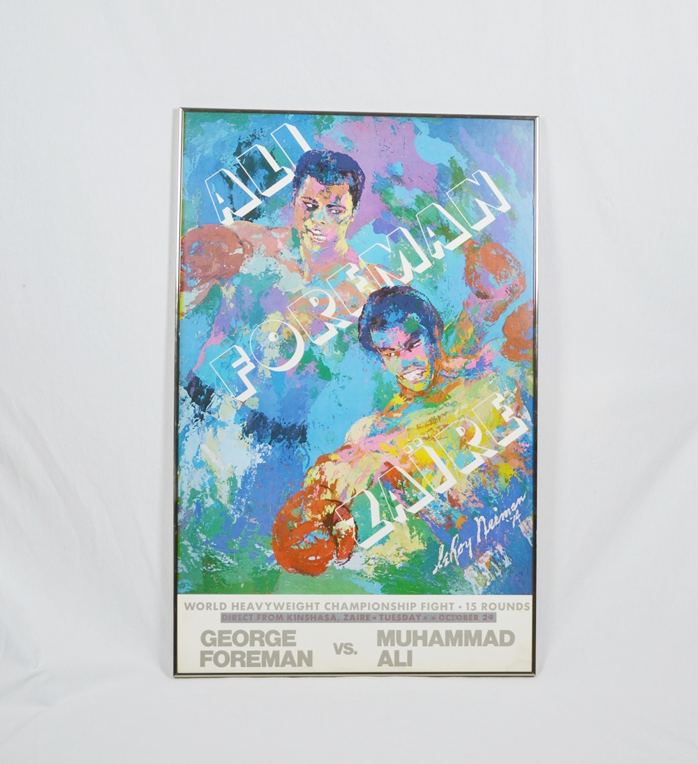 Leroy Neiman George Foreman Vs. Muhammad Ali  1974 Framed Poster