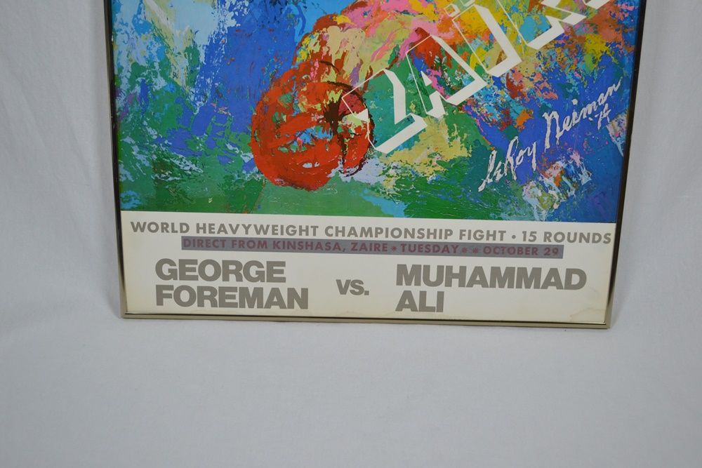 Leroy Neiman George Foreman Vs. Muhammad Ali  1974 Framed Poster