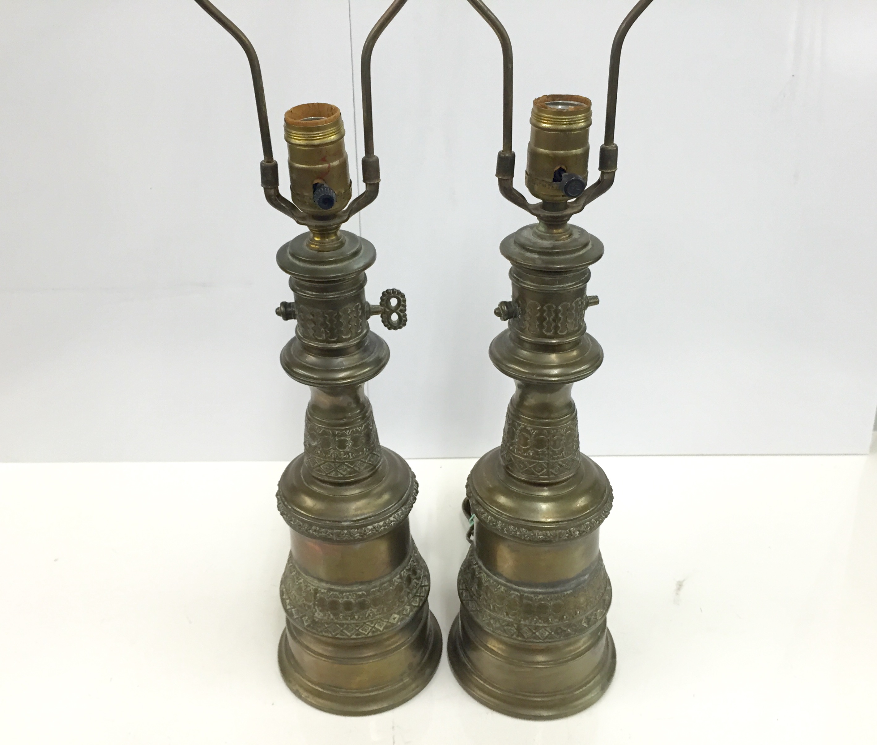 Vintage Stamped Metal Lamps