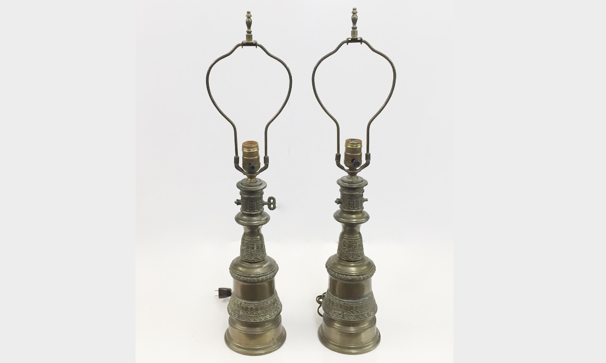 Vintage Stamped Metal Lamps