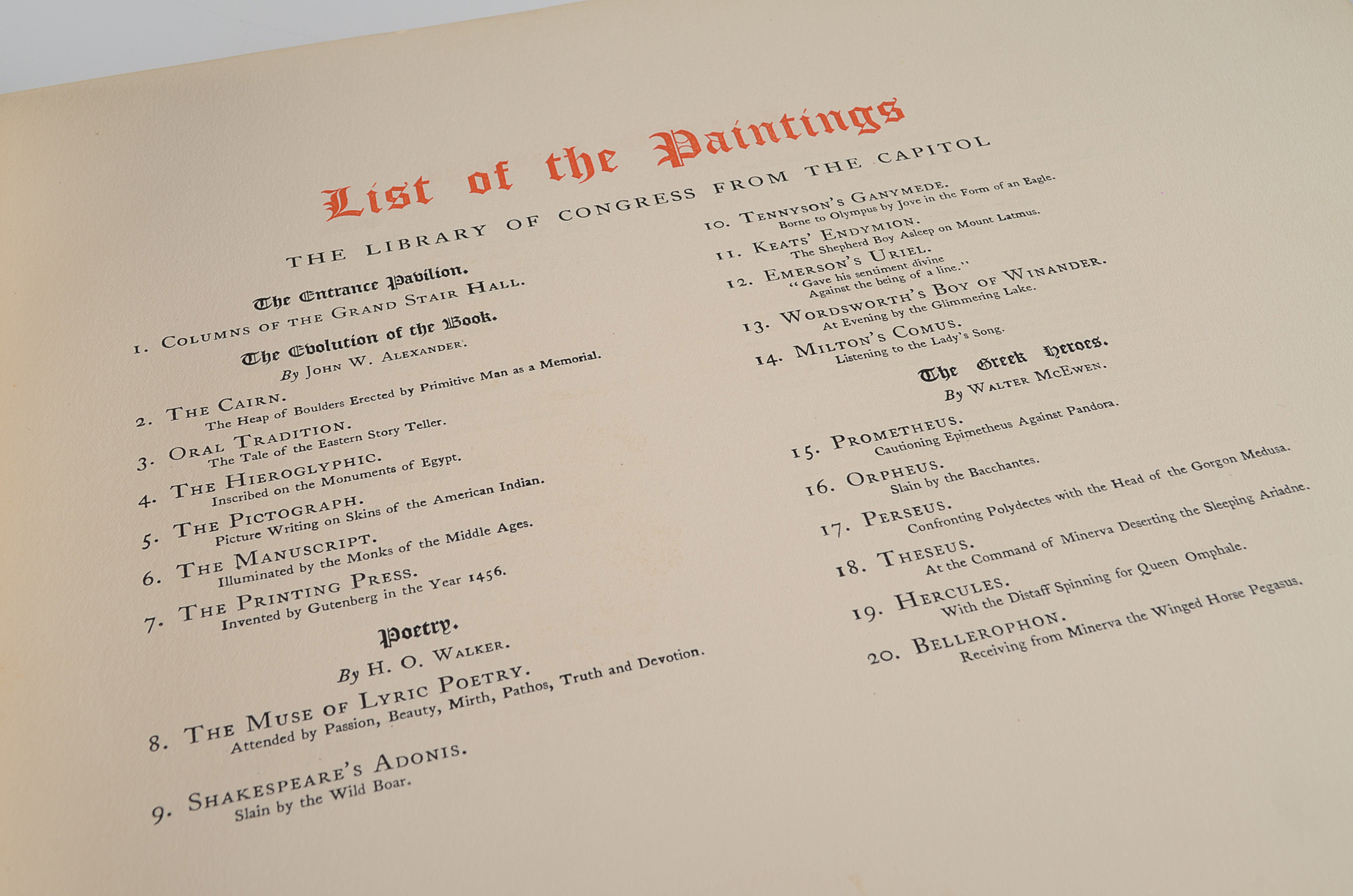 1902 "The Mural Paintings of the Library of Congress" with Plates