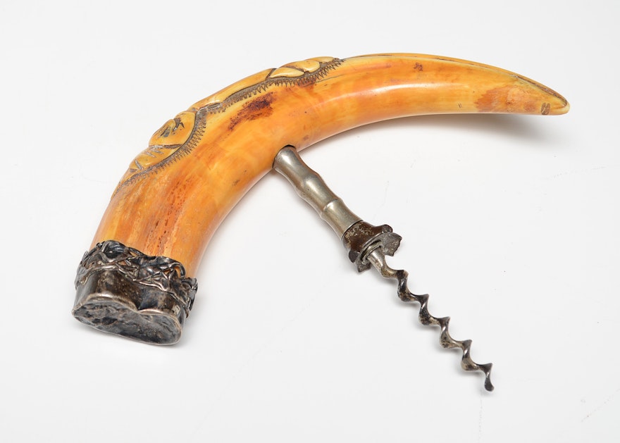 Antique Wild Boar Tusk Corkscrew