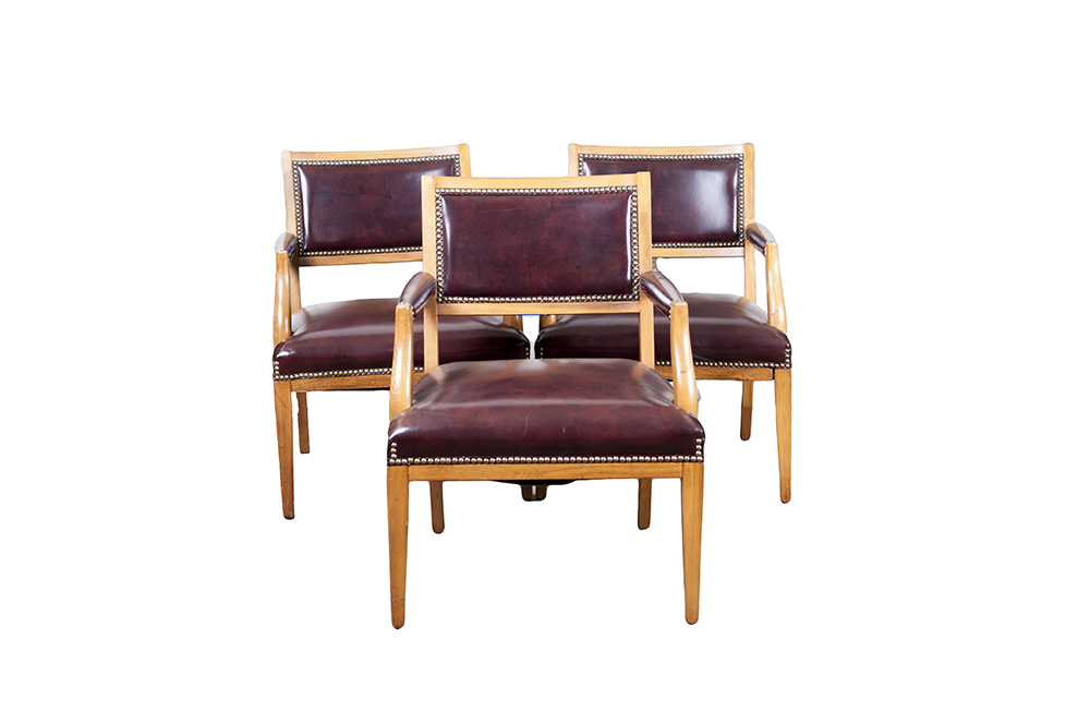 Oxblood Nailhead Armchairs