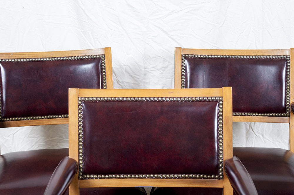 Oxblood Nailhead Armchairs
