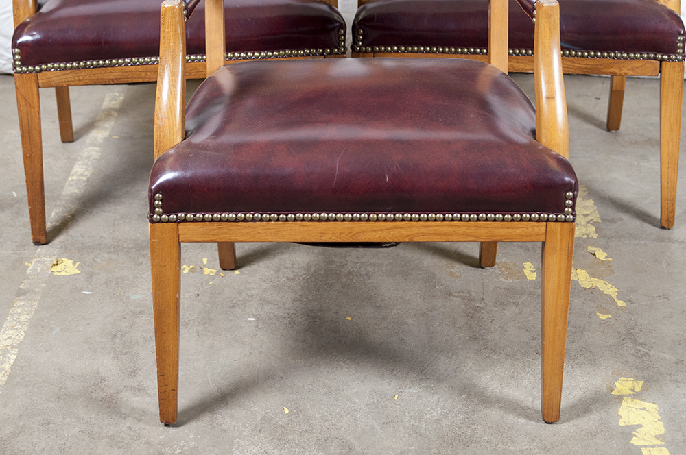 Oxblood Nailhead Armchairs