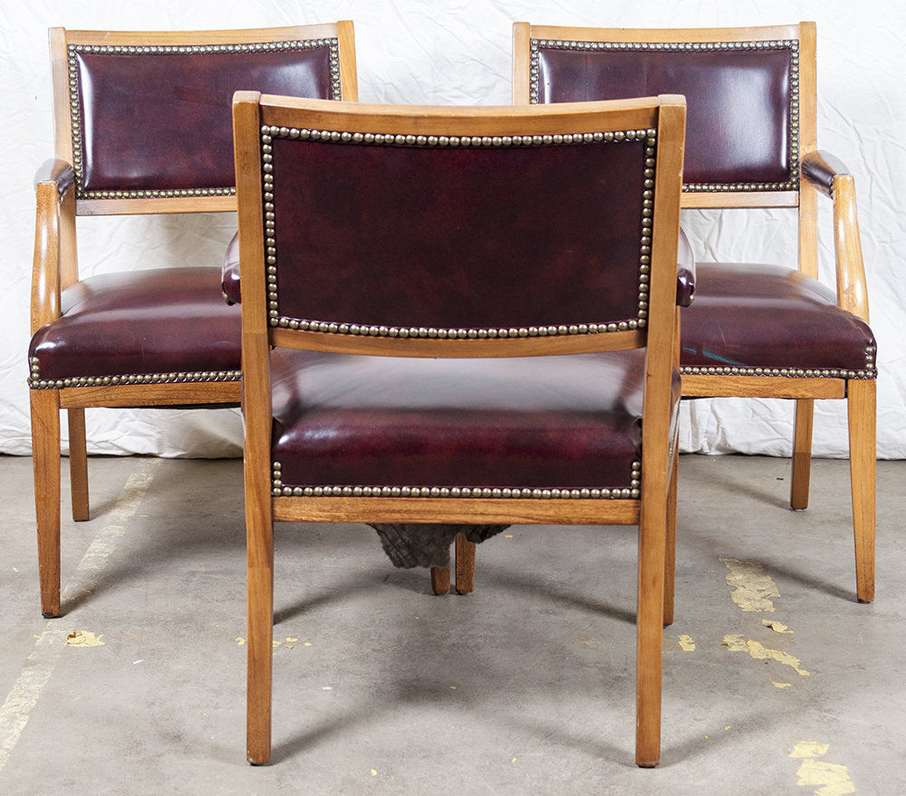 Oxblood Nailhead Armchairs