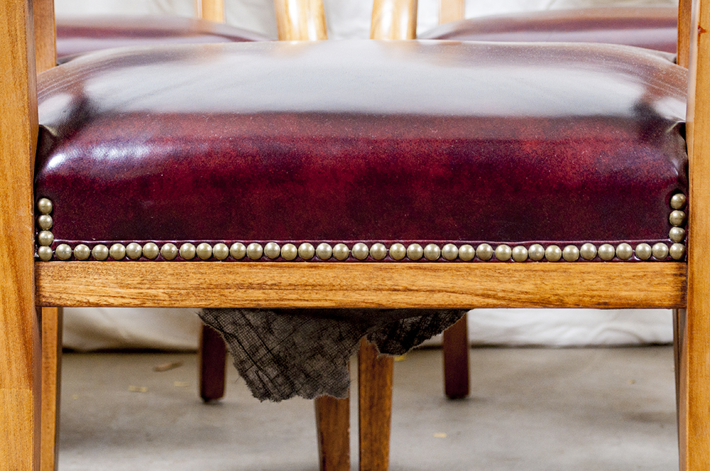 Oxblood Nailhead Armchairs