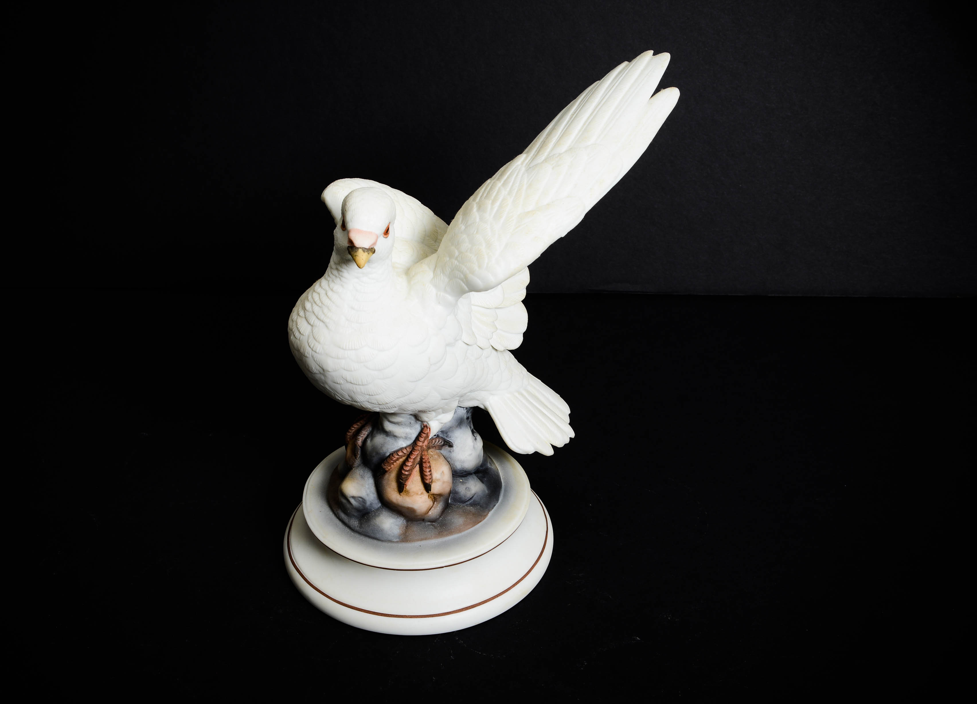 Pair of Vintage White Doves by Sadek