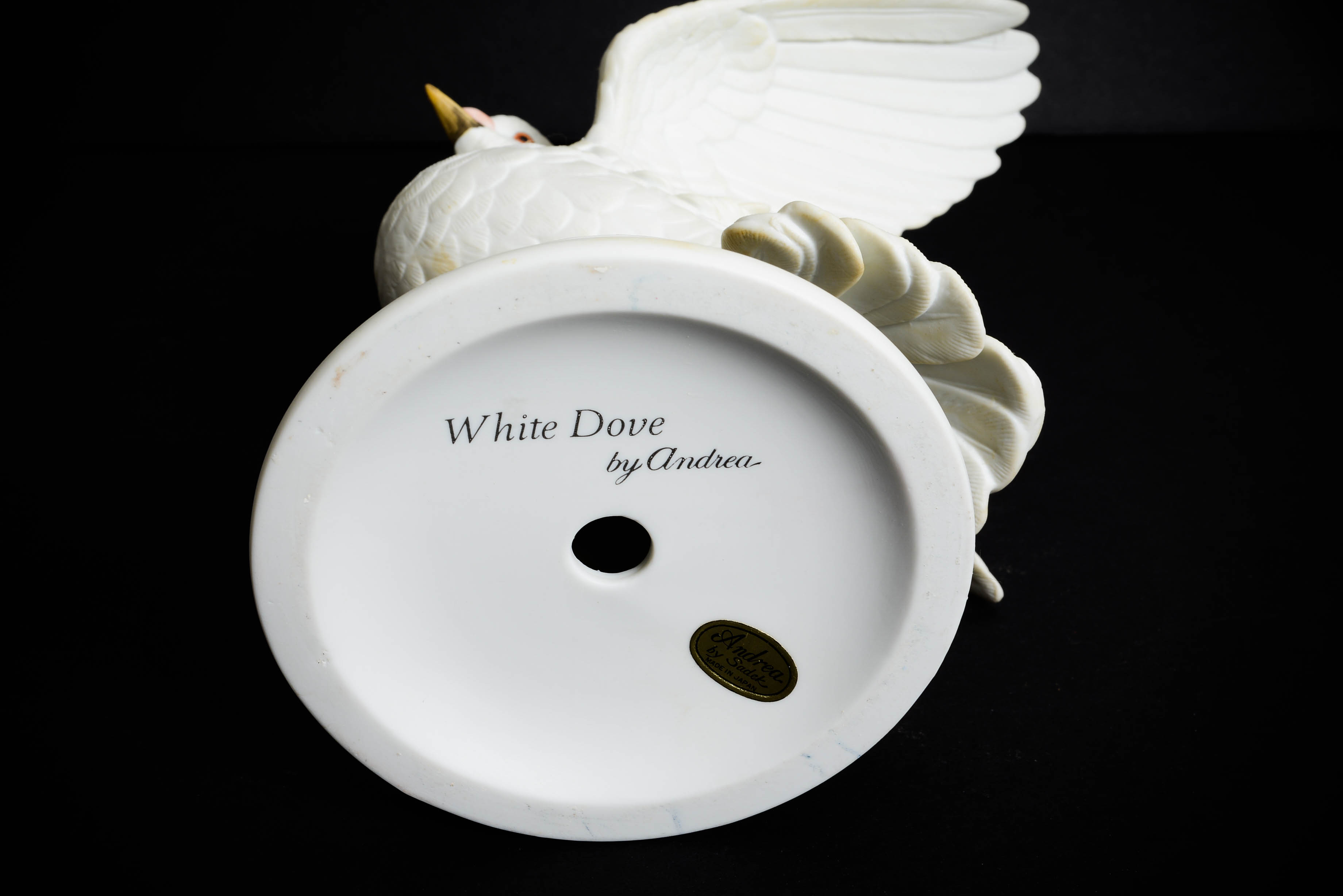 Pair of Vintage White Doves by Sadek