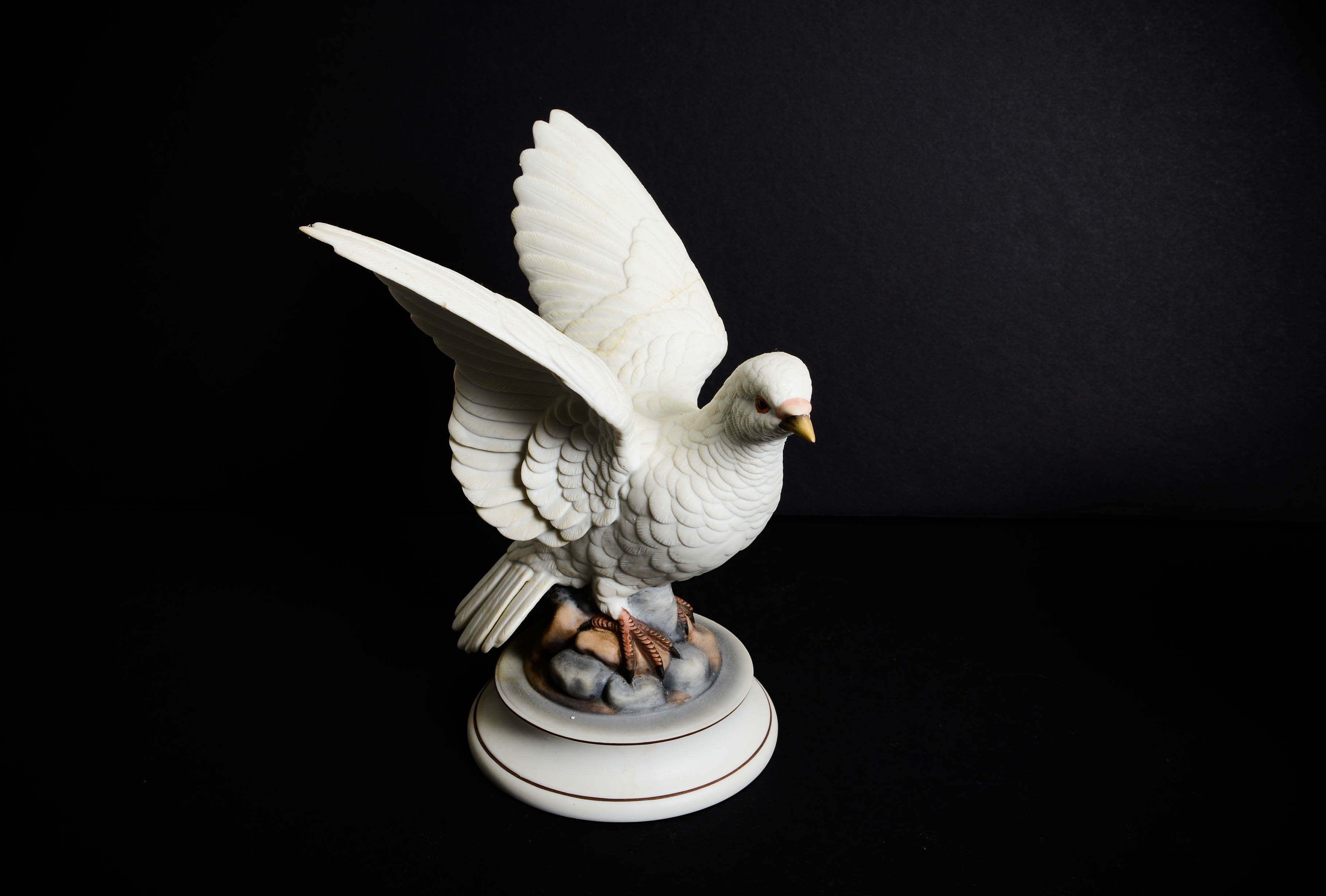 Pair of Vintage White Doves by Sadek