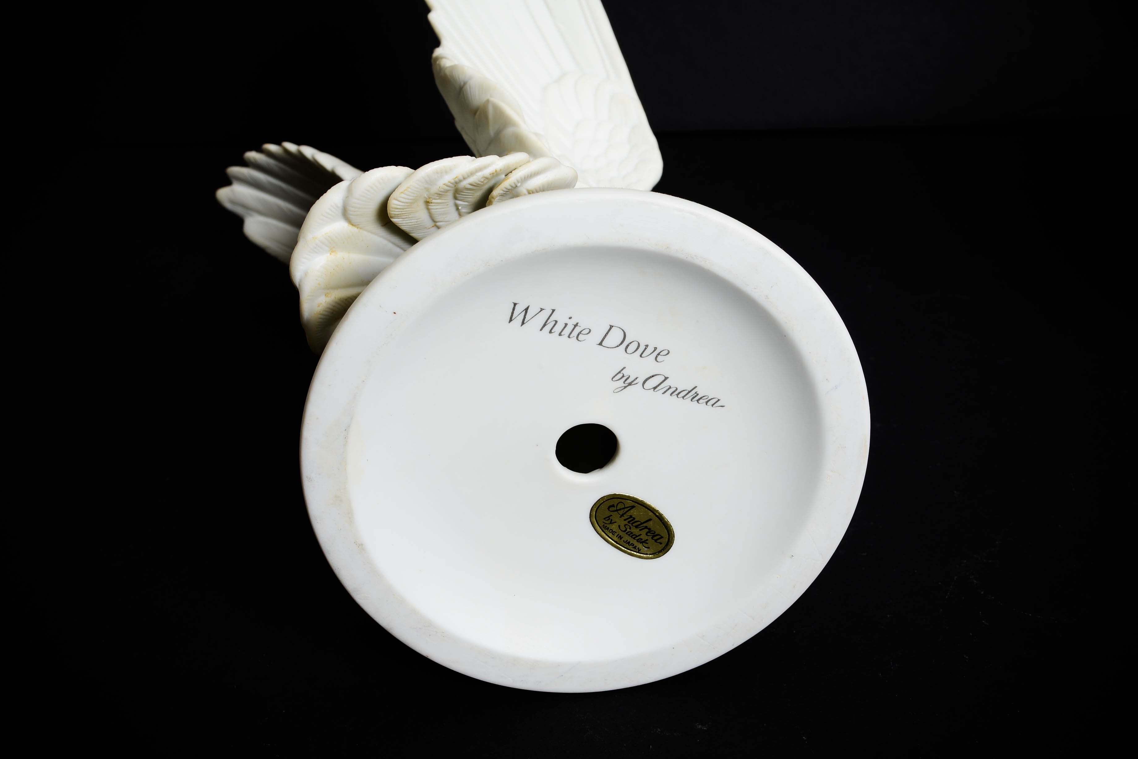 Pair of Vintage White Doves by Sadek