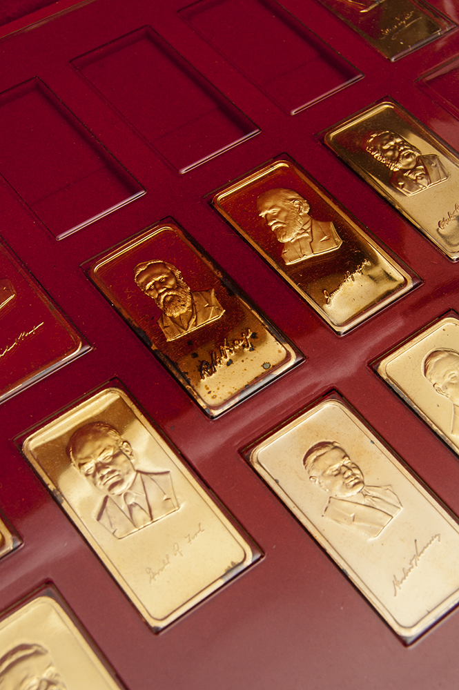 The Hamilton Mint Presidents 24kt EGP on 999 Fine Silver Ingots