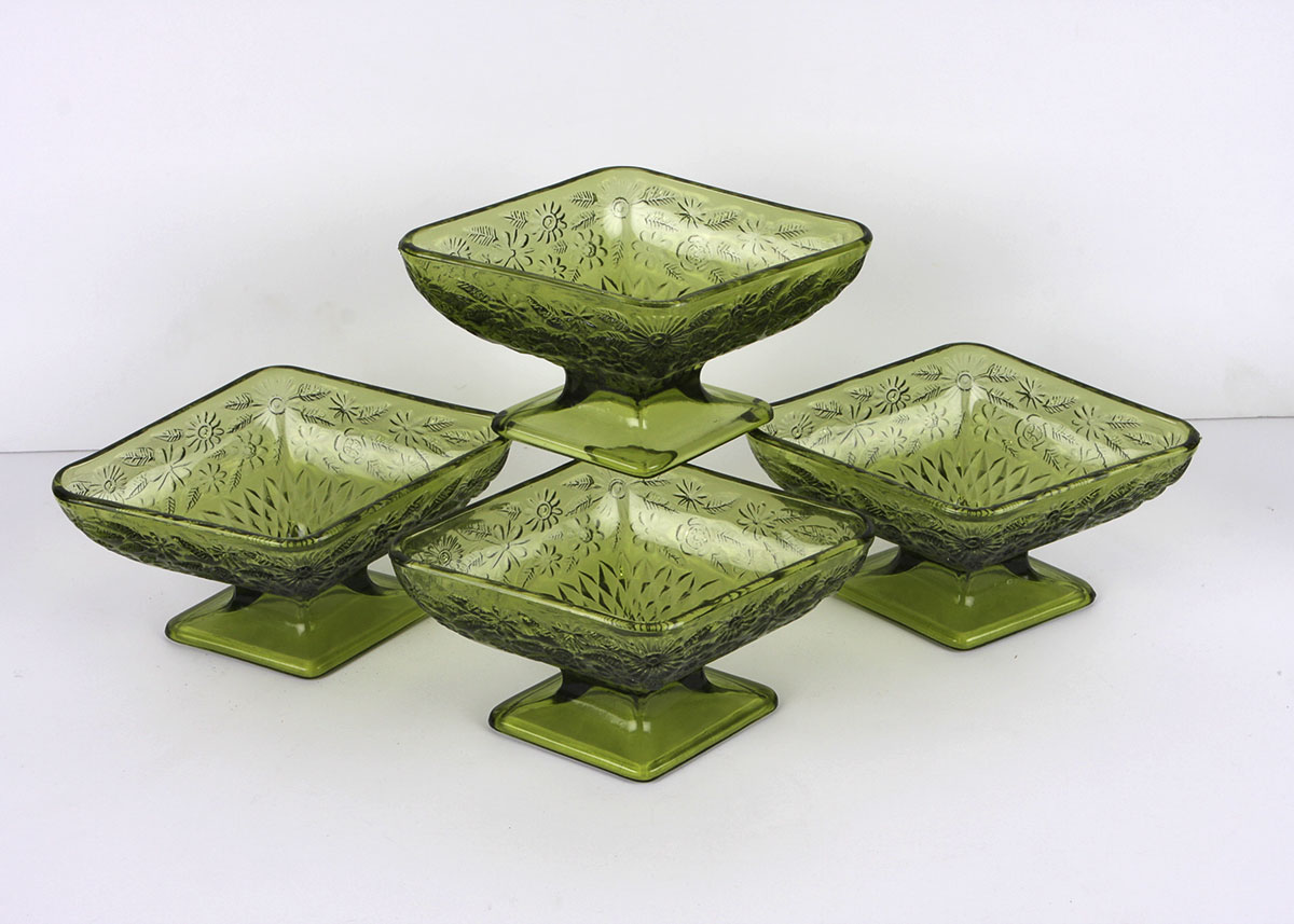 Mid Century Modern Green Glassware