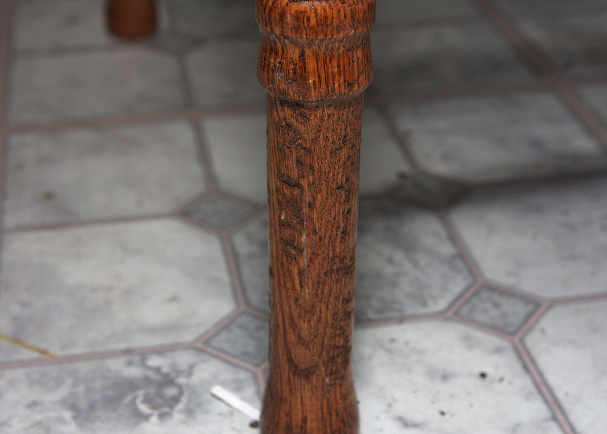 Four Oak Spindle Back Dining Chairs