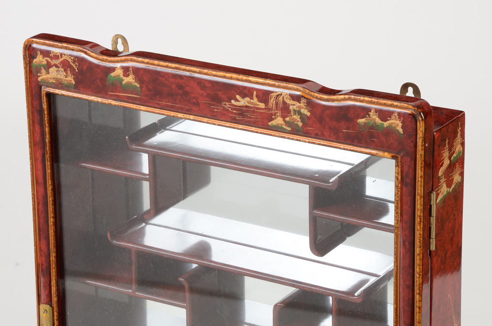 Asian Inspired Wall Mounted Curio Cabinet