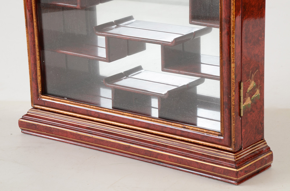 Asian Inspired Wall Mounted Curio Cabinet