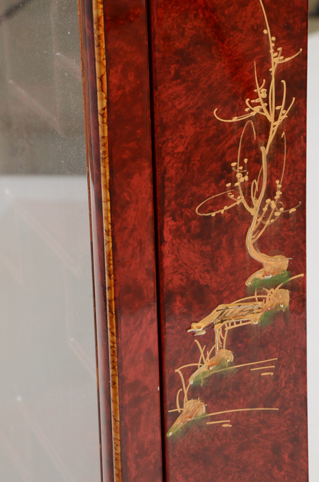 Asian Inspired Wall Mounted Curio Cabinet