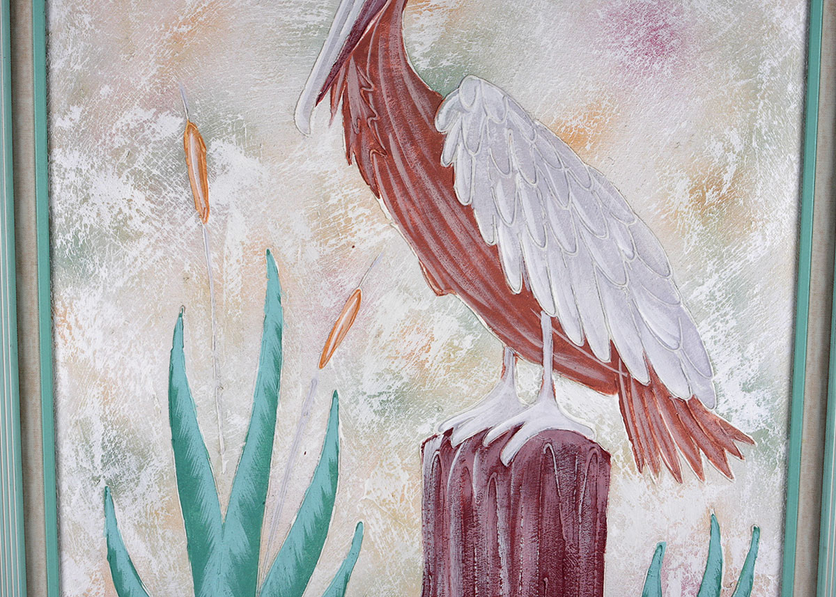 Textured Painting of Bird by Richard Selix