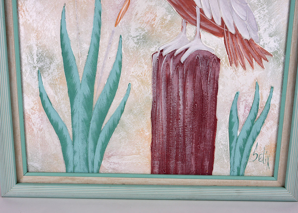 Textured Painting of Bird by Richard Selix