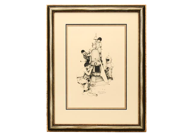 Norman Rockwell Limited Edition "Rocket Ship" Lithograph