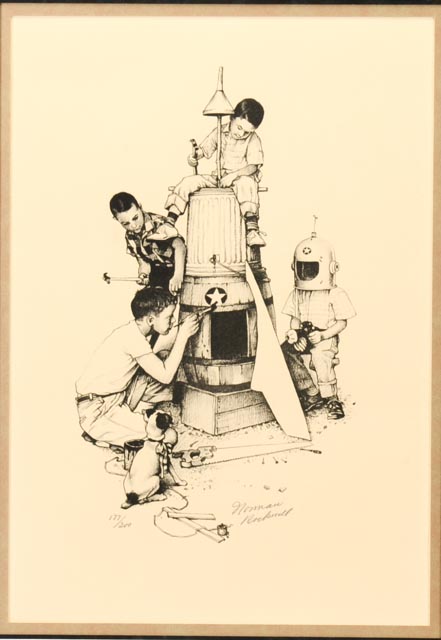 Norman Rockwell Limited Edition "Rocket Ship" Lithograph