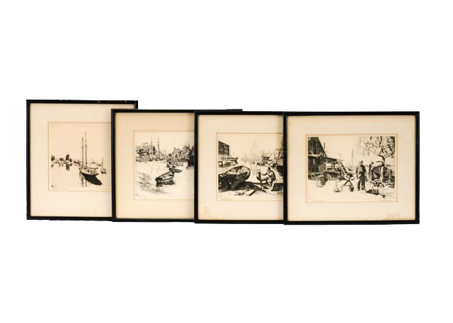 Set of Four Lionel Barrymore Talio-Crome Reproduction Prints