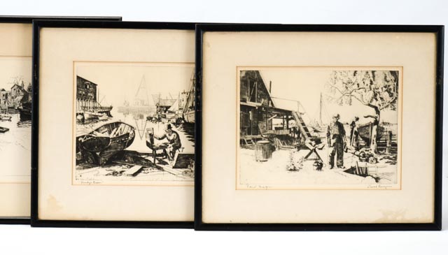 Set of Four Lionel Barrymore Talio-Crome Reproduction Prints