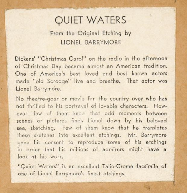 Set of Four Lionel Barrymore Talio-Crome Reproduction Prints