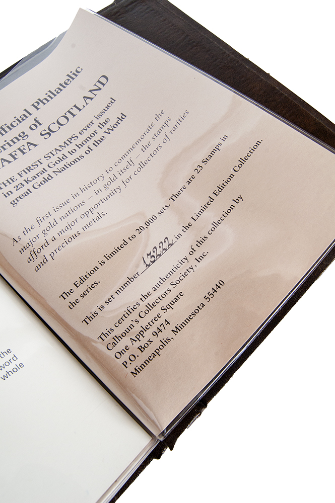 Gold Stamp Issue Minted in 23kt. Gold