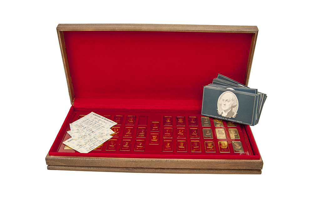 Hamilton Mint Presidents 24KT ECP on 999 Fine Silver Ingots