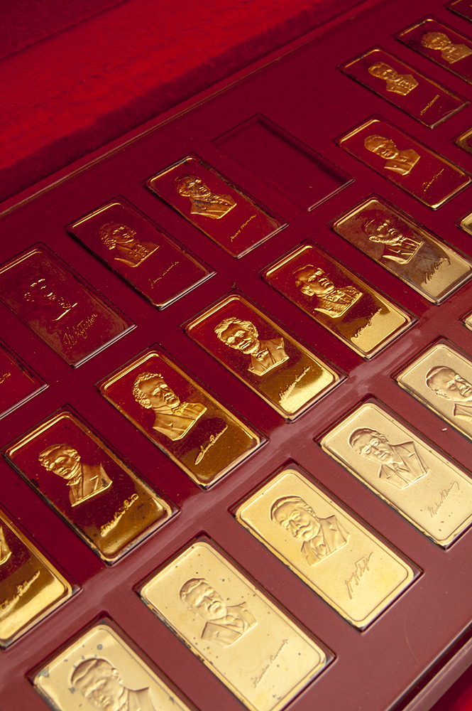 Hamilton Mint Presidents 24KT ECP on 999 Fine Silver Ingots