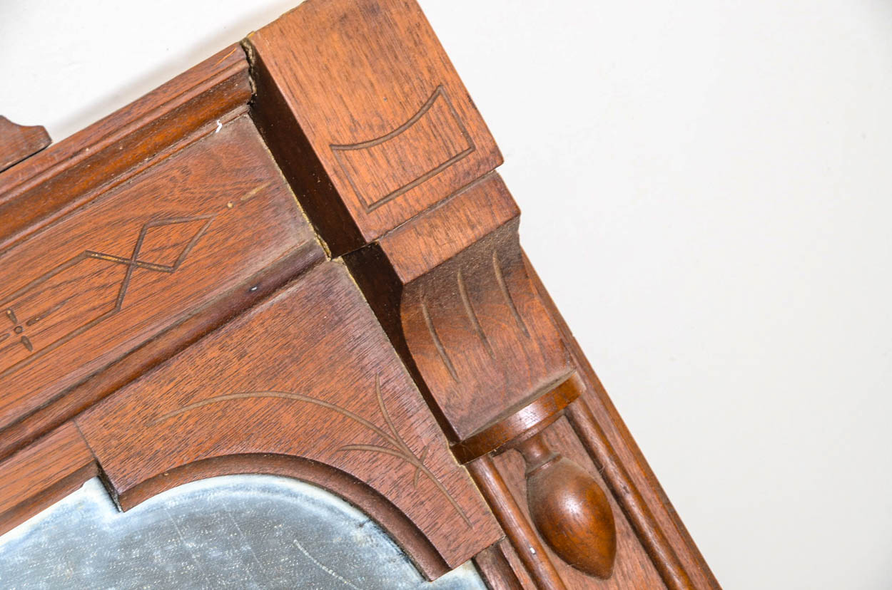 Antique Oak Framed Mirror