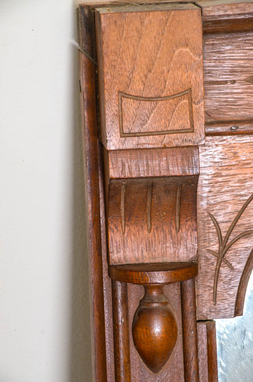 Antique Oak Framed Mirror