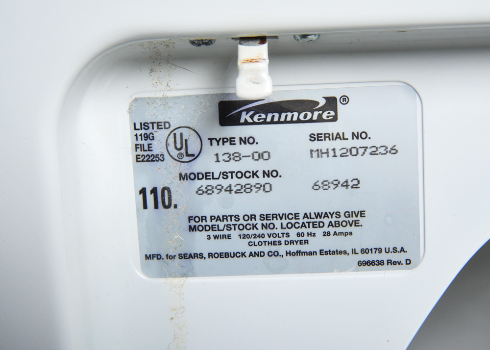 Kenmore 90 Plus Series Electric Dryer