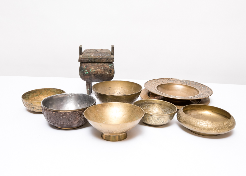 Antique Brass Bowls from Asia