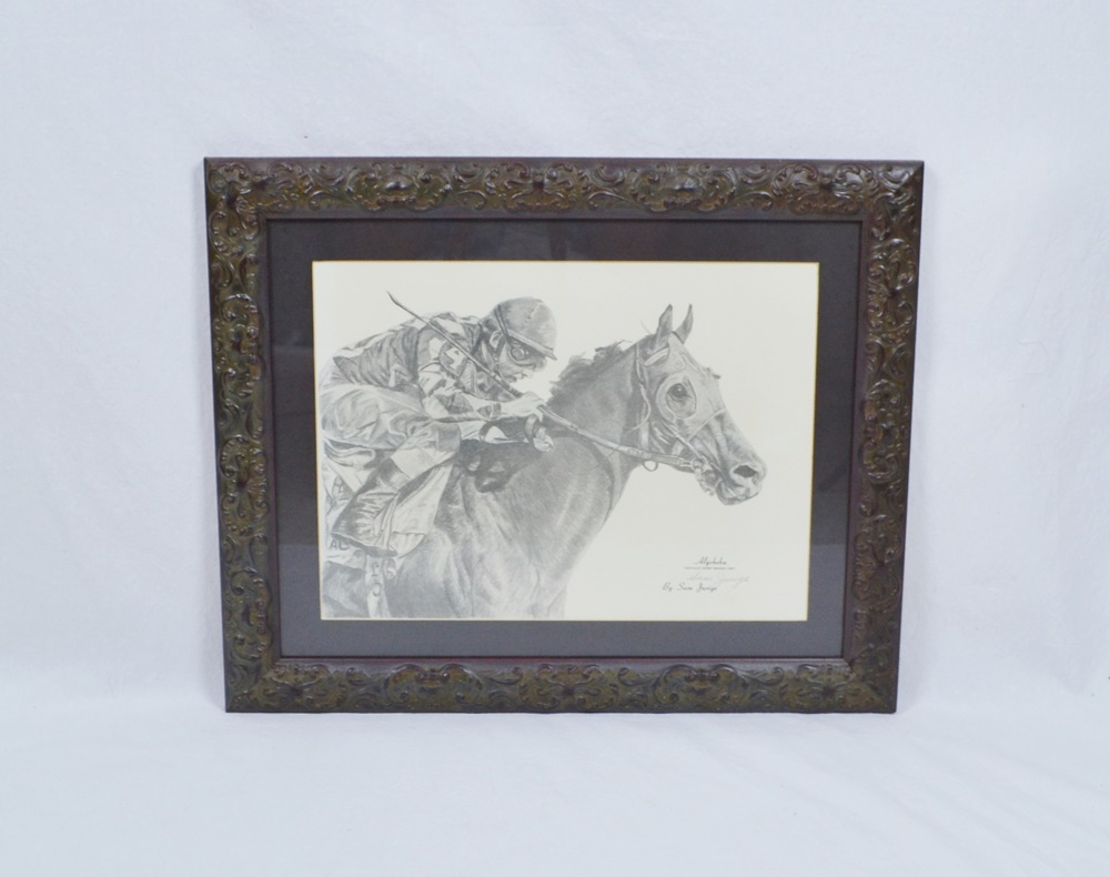 "Alysheba" Artist Signed Offset Lithograph After Sam Jurige