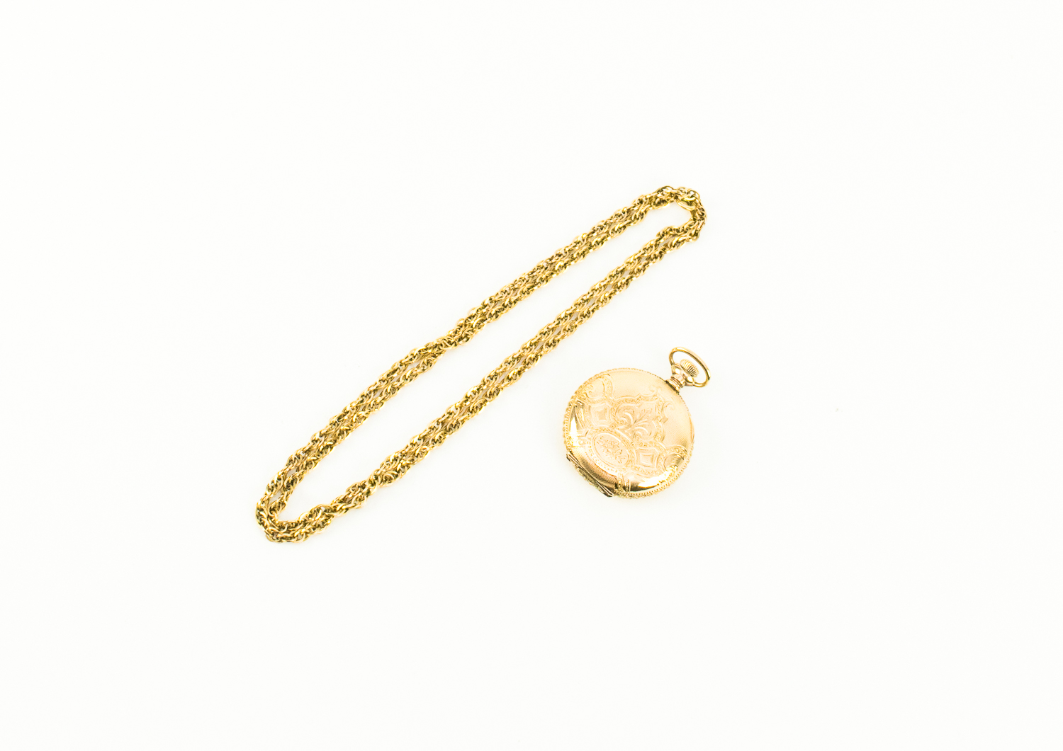 Ornate 1901 Ladies 14k Gold Filled Pocket Watch