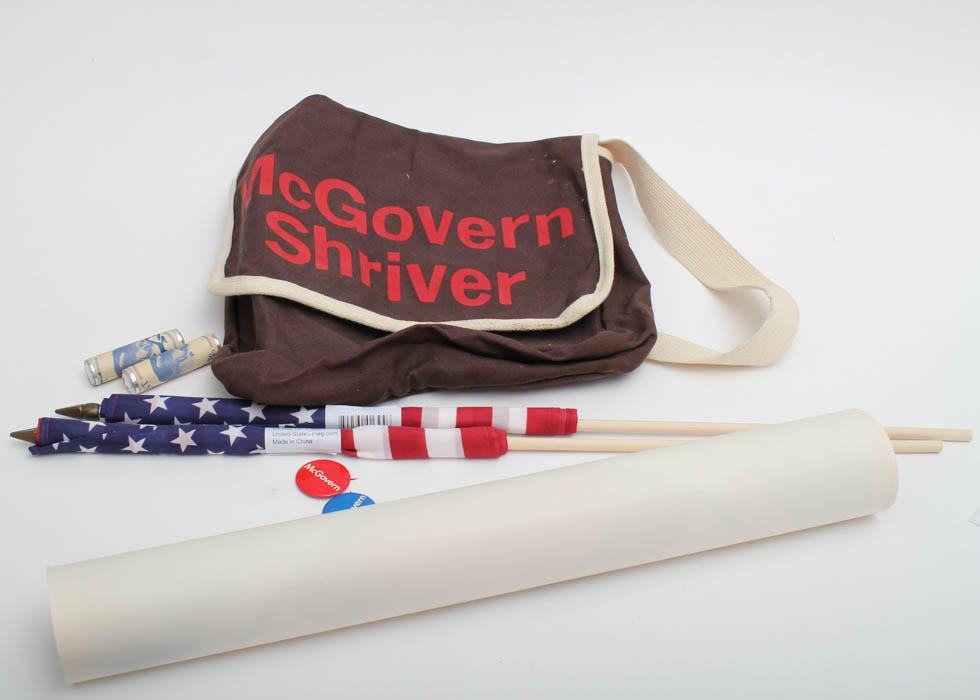 Vintage McGovern Campaign Poster and Pins