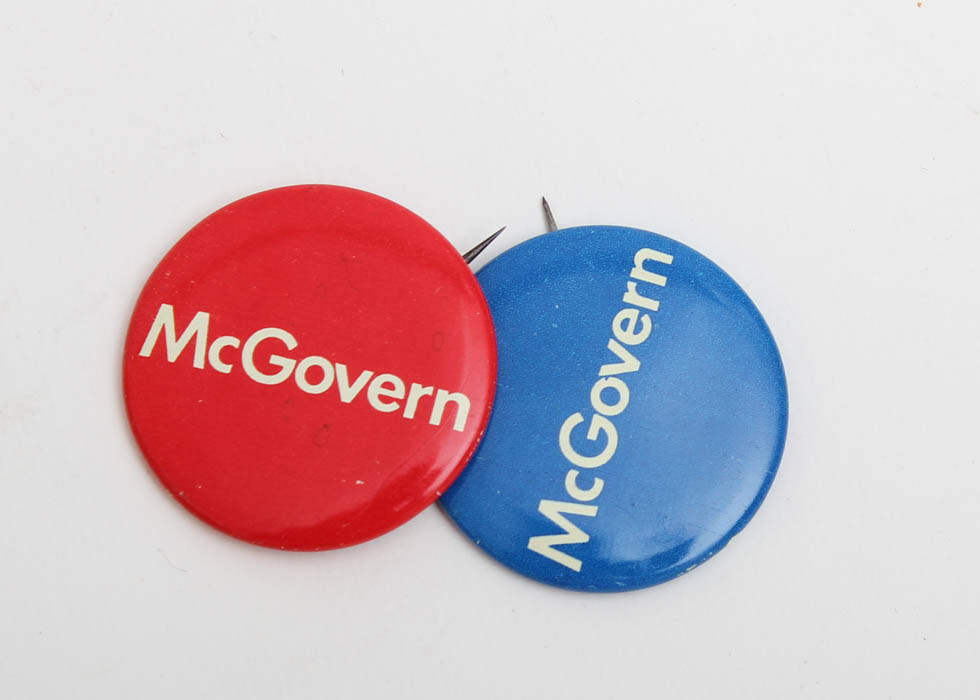 Vintage McGovern Campaign Poster and Pins