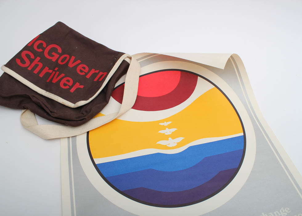 Vintage McGovern Campaign Poster and Pins