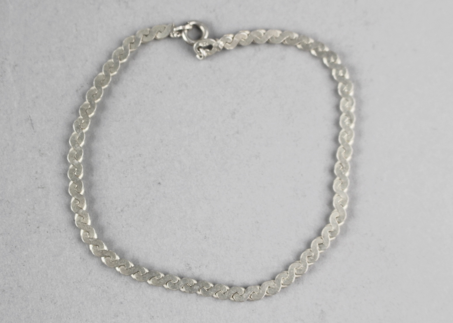 Sterling Silver Double Scalloped Chain Bracelet