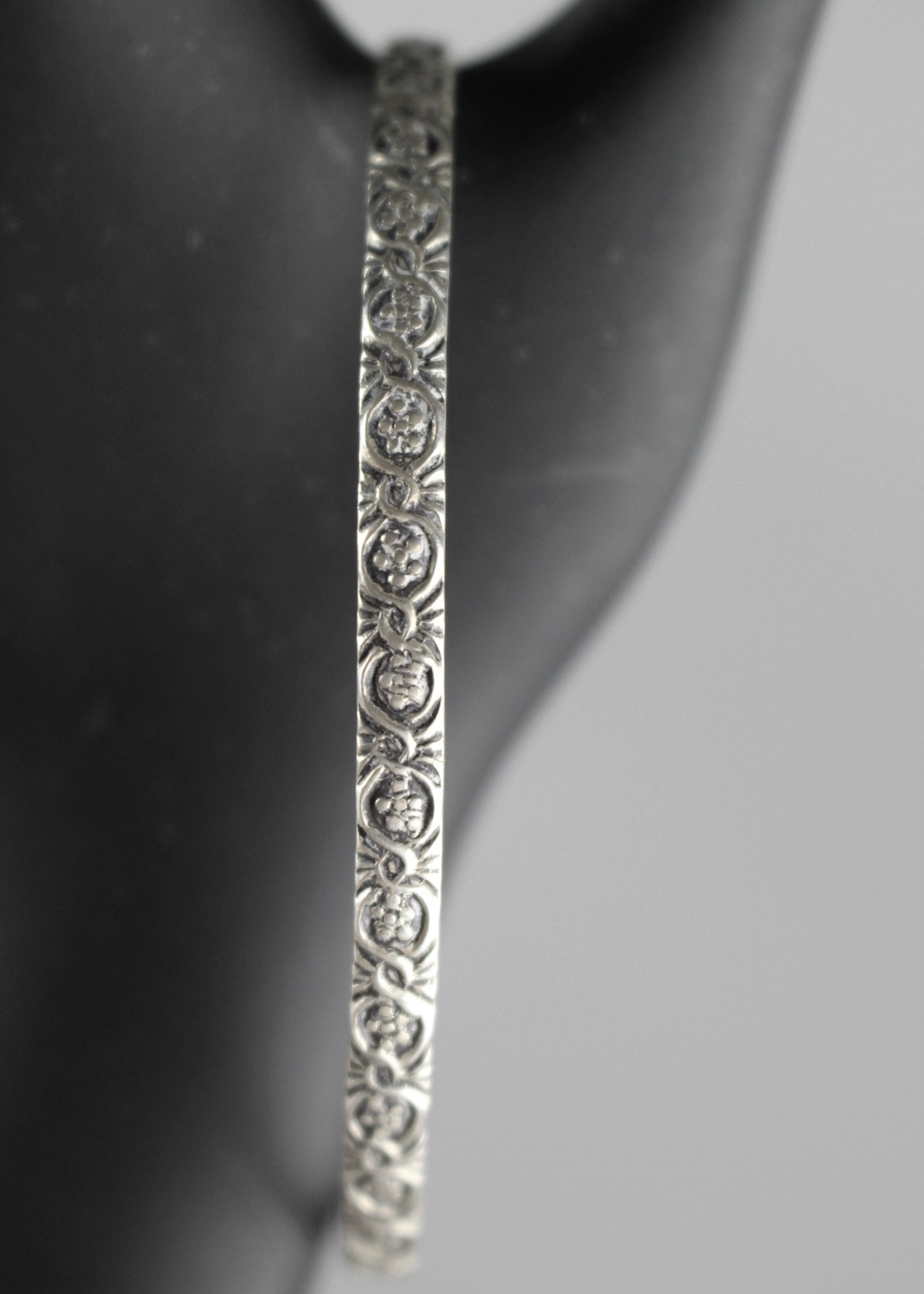 Danecraft Sterling Silver Floral Bangle Bracelet