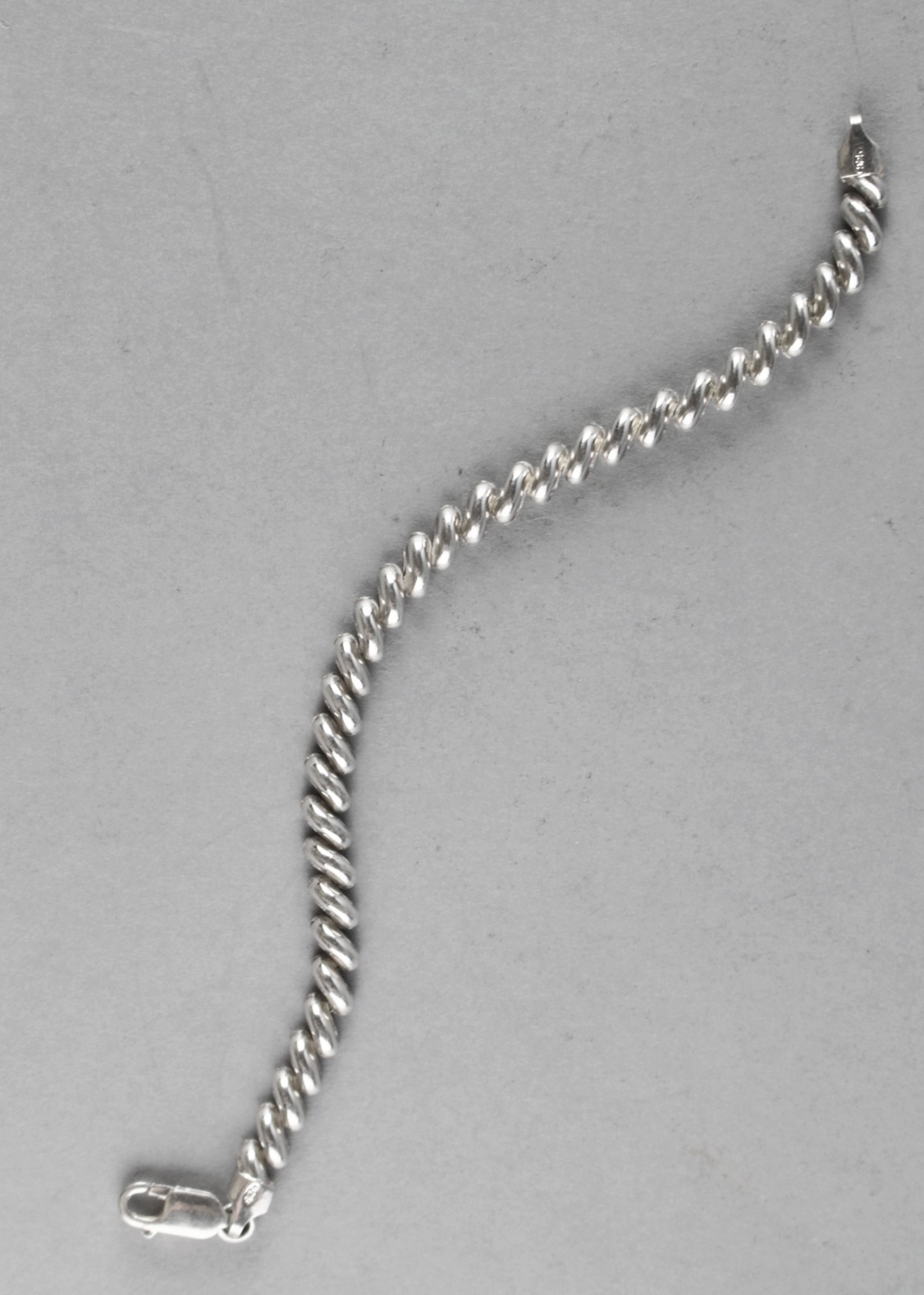 Sterling Silver Diagonal Link 7" Bracelet