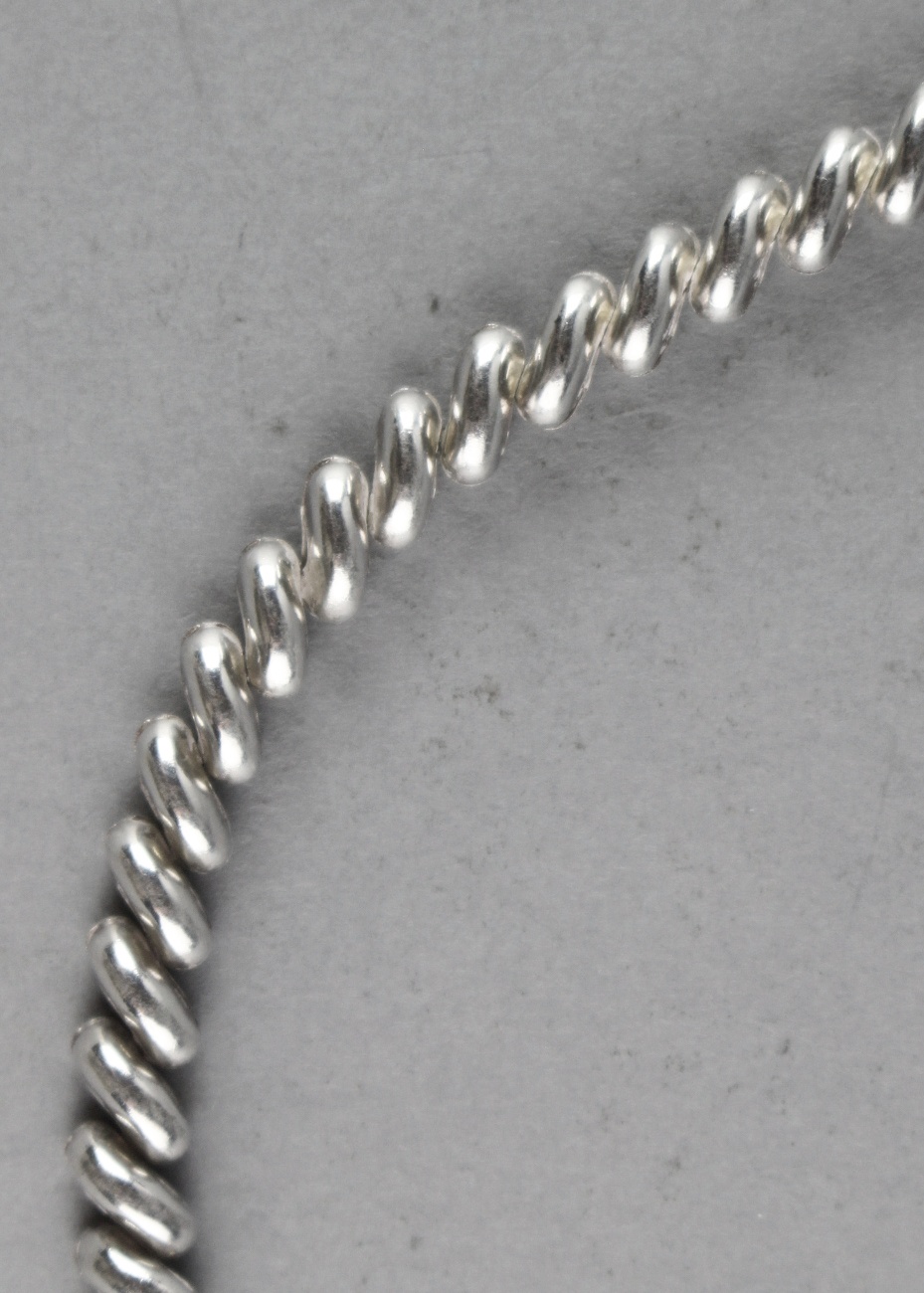 Sterling Silver Diagonal Link 7" Bracelet